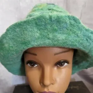 Handcrafted Light Green Wool Felt Hat OOAK Handmade | Accessories | Handcrafted Light Green Wool Felt  main image 3